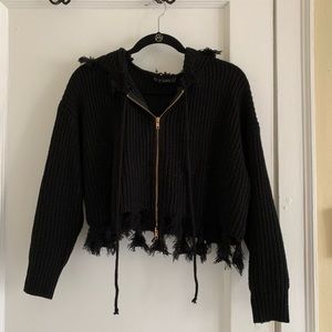 Black Cropped Sweater